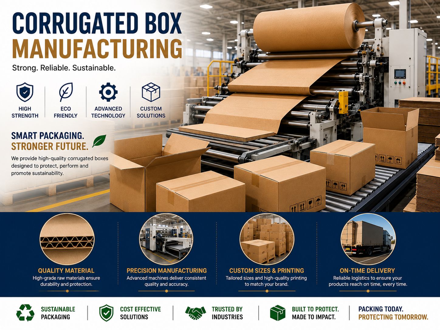 Corrugated box manufacturing — strong, reliable, sustainable