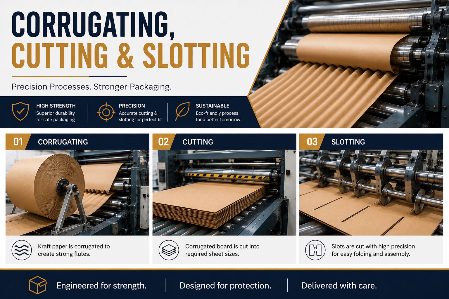 Corrugating, cutting and slotting